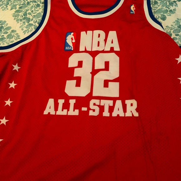 NBA Mitchell & Ness Hardwood Classics #32 Magic Johnson NBA West All Star Jersey - Picture 2 of 2